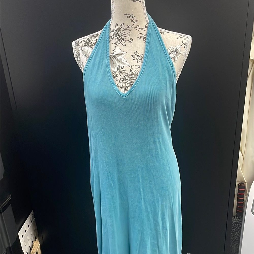 Teal Halter Neck Dress